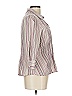 St. John's Bay Stripes Ivory Pink 3/4 Sleeve Button-Down Shirt Size L - photo 4