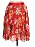 Express Outlet 100% Polyester Floral Red Casual Skirt Size S - photo 2