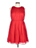 Jennifer Lopez 100% Polyester Solid Red Cocktail Dress Size 10 - photo 1