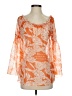 Letarte 100% Polyester Orange 3/4 Sleeve Blouse Size S - photo 1