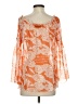 Letarte 100% Polyester Orange 3/4 Sleeve Blouse Size S - photo 2