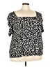 Socialite Polka Dots Black Short Sleeve Blouse Size 4X - photo 1