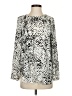 Lord & Taylor 100% Polyester Animal Print Silver Long Sleeve Blouse Size S - photo 1