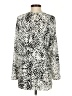 Lord & Taylor 100% Polyester Animal Print Silver Long Sleeve Blouse Size S - photo 2