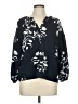 Joie 100% Polyester Black Blue 3/4 Sleeve Blouse Size M - photo 1