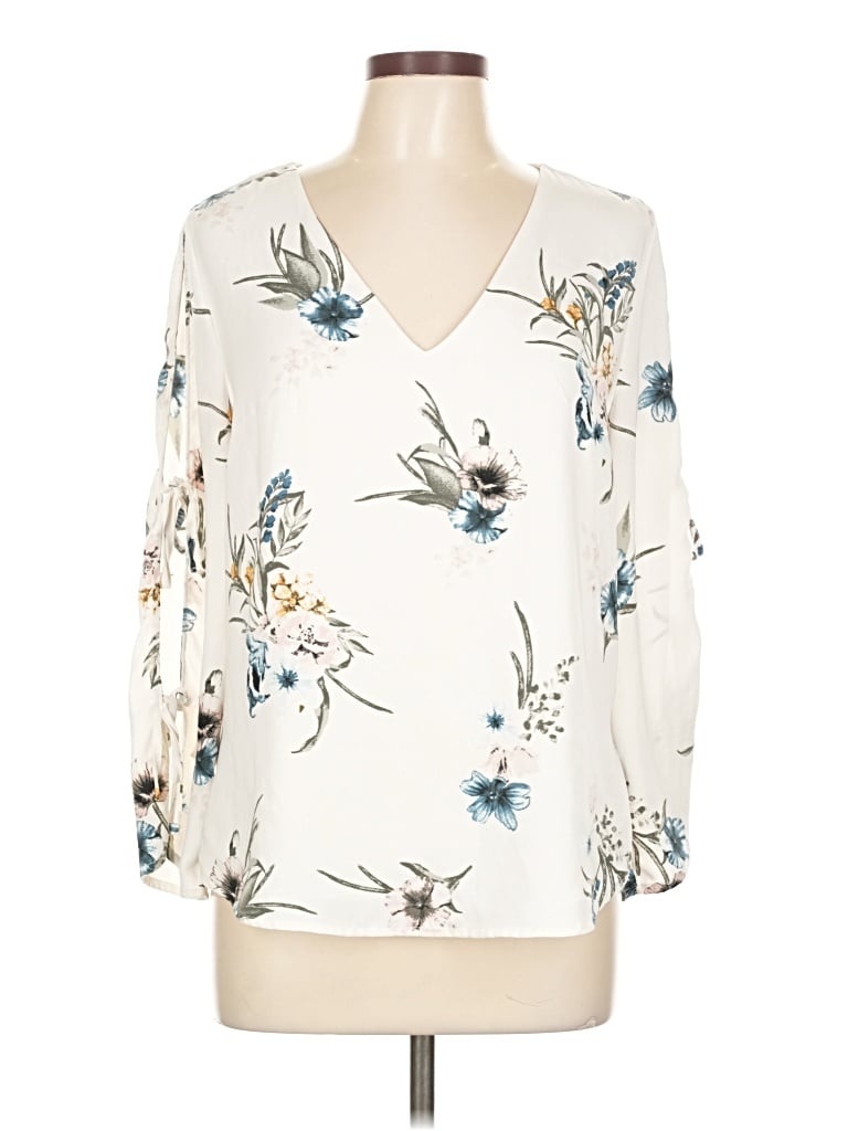 Pre-owned Dynamite 3/4 Sleeve Blouse In White