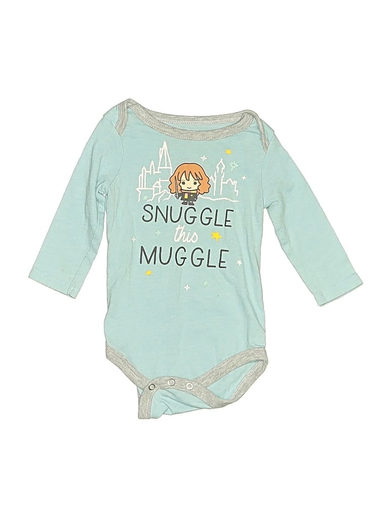 Pre-owned Harry Potter Babies' Long Sleeve Onesie In Teal