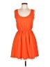 Double Zero Solid Orange Casual Dress Size L - photo 1