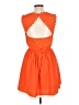 Double Zero Solid Orange Casual Dress Size L - photo 2
