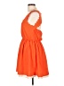 Double Zero Solid Orange Casual Dress Size L - photo 5
