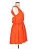 Double Zero Solid Orange Casual Dress Size L - photo 4