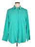 Nine West 100% Polyester Solid Teal Long Sleeve Blouse Size XL - photo 1
