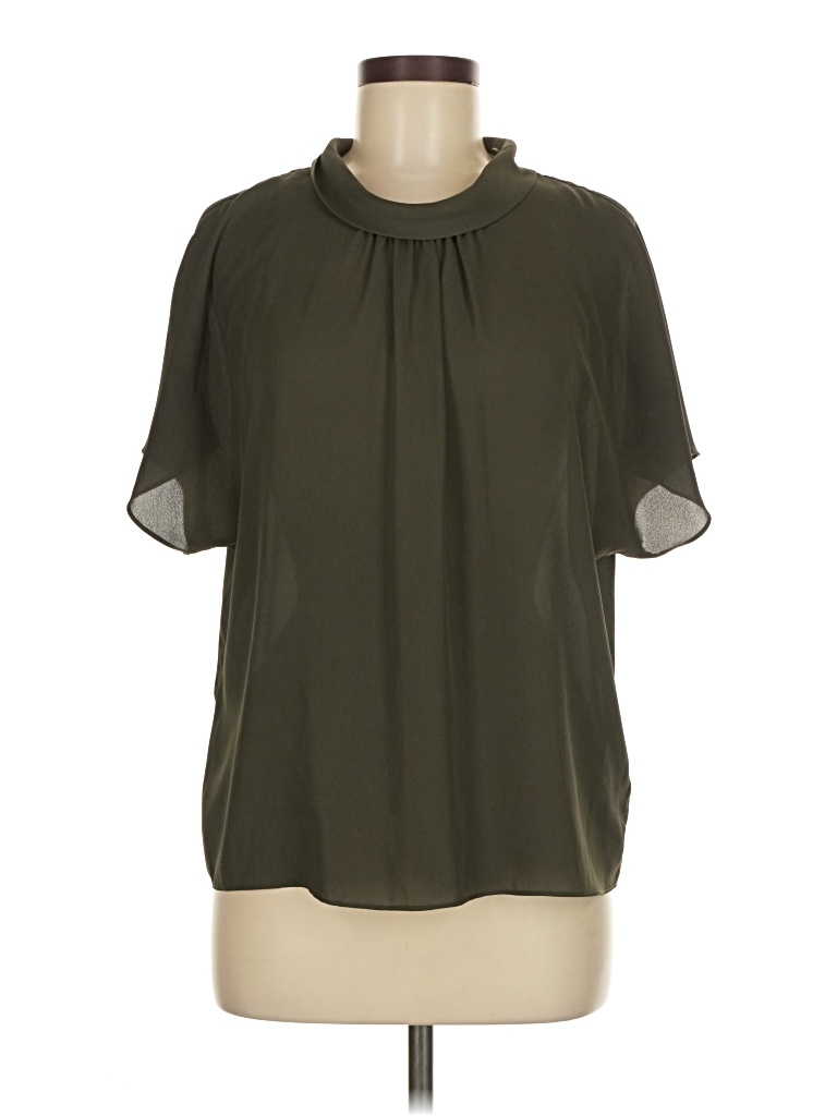 Pre-owned Vince Camuto Short Sleeve Blouse In Green