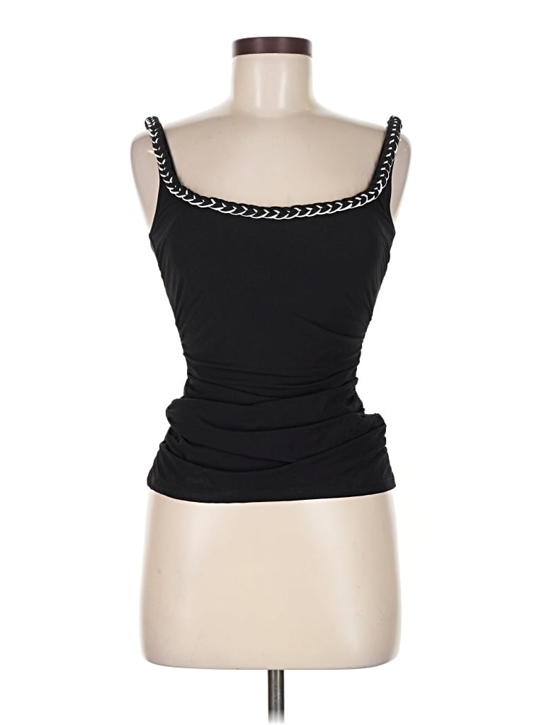 Pre-owned Profile By Gottex Tank Top Black Strapless Neckline Tops