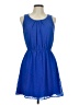 Elle 100% Polyester Solid Blue Casual Dress Size 6 - photo 1