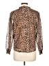 Greige Animal Print Brown Long Sleeve Blouse Size L - photo 2