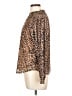 Greige Animal Print Brown Long Sleeve Blouse Size L - photo 5