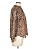 Greige Animal Print Brown Long Sleeve Blouse Size L - photo 4