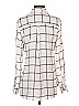 Dex 100% Polyester Plaid Ivory Long Sleeve Blouse Size S - photo 2