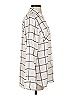 Dex 100% Polyester Plaid Ivory Long Sleeve Blouse Size S - photo 4