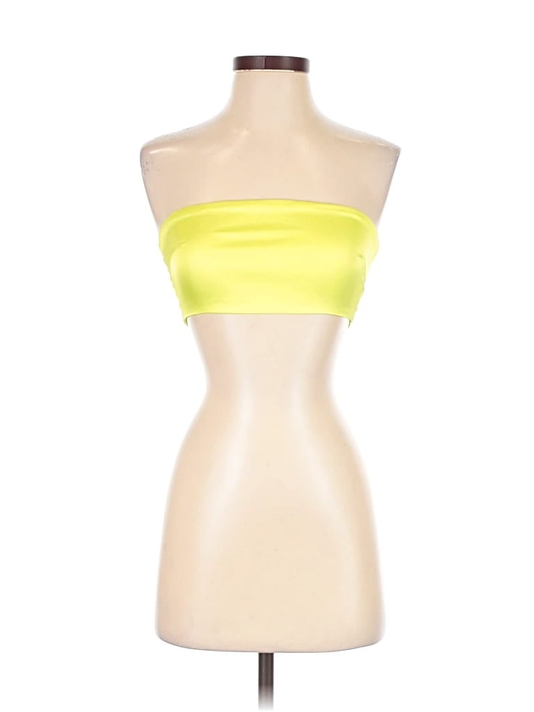 Pre-owned Meshki Tube Top Yellow Strapless Neckline Tops