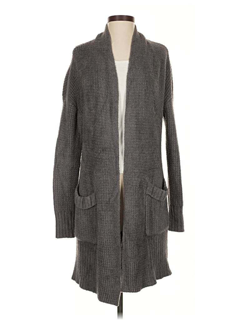 Pre-owned Barefoot Dreams Cardigan Sweater In Gray