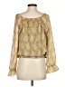 DR2 100% Polyester Gold Long Sleeve Blouse Size S - photo 2
