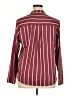 Unbranded Stripes Burgundy Long Sleeve Blouse Size XL - photo 2