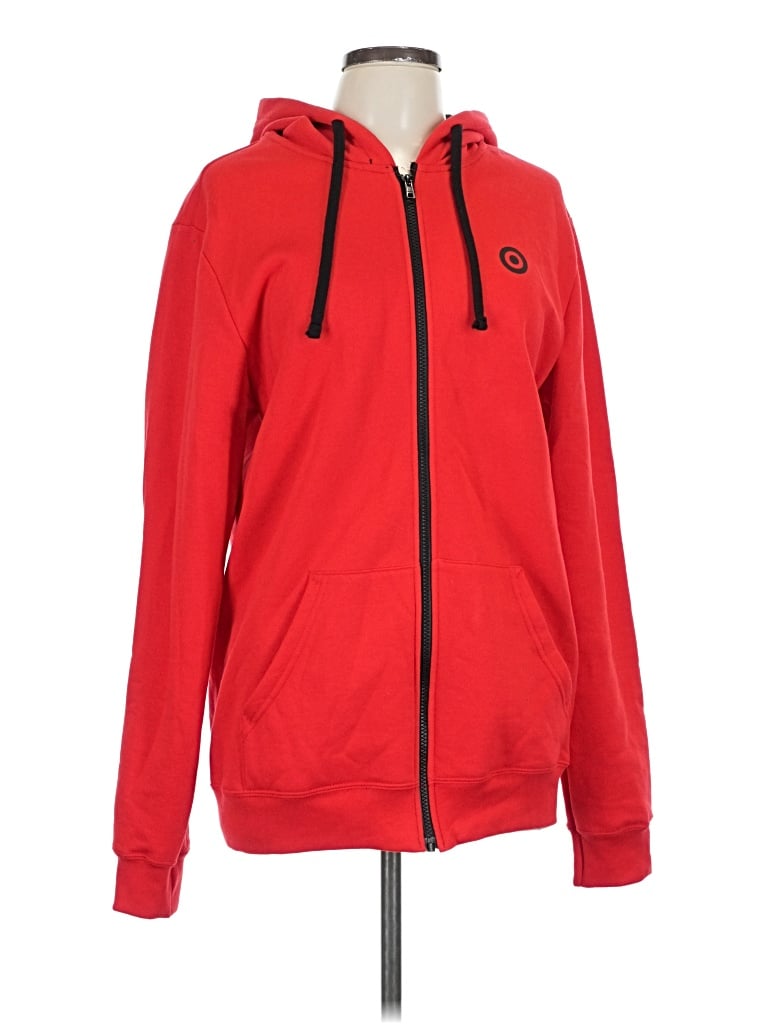Pre-owned District Zip Up Hoodie In Red