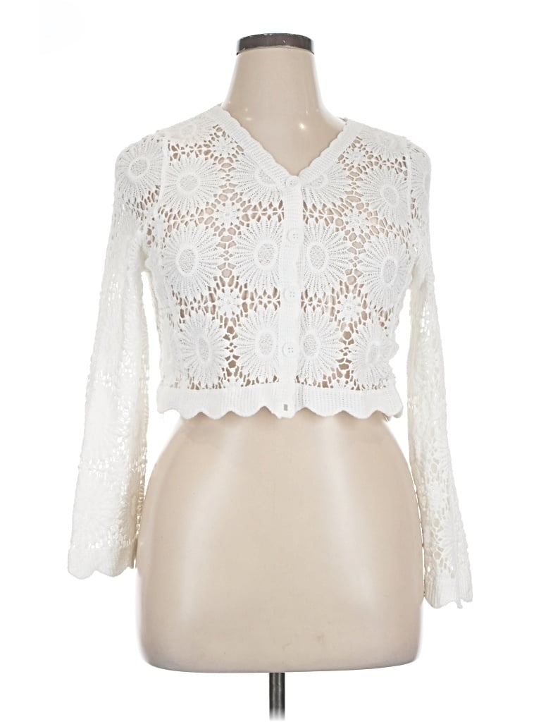 Dizzy Lizzy Cardigan Sweater In White