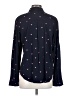 Rails 100% Rayon Hearts Blue Black Long Sleeve Blouse Size XS - photo 2