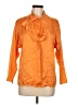 St. John 100% Silk Orange Long Sleeve Silk Top Size 8 - photo 1
