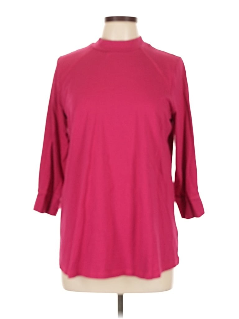 Pre-owned Logo Layers 3/4 Sleeve T-shirt In Burgundy