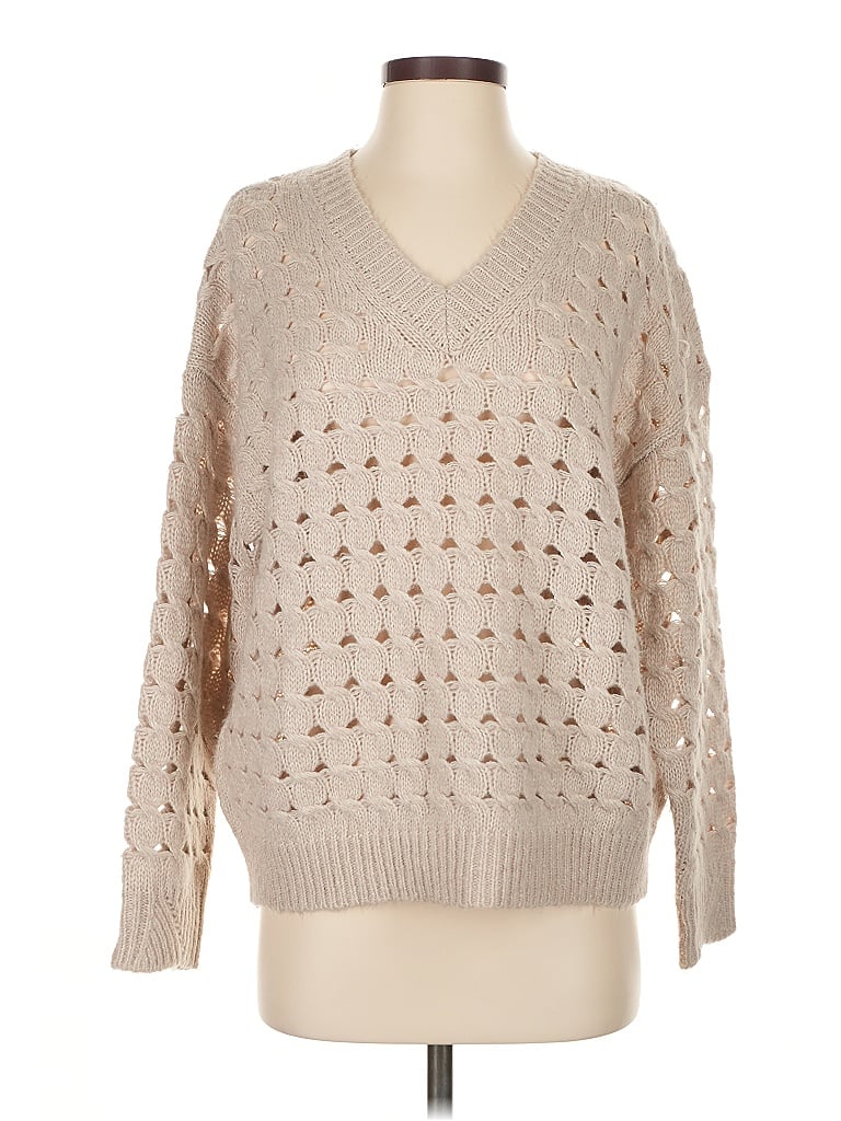 Pre-owned Love Token Pullover Sweater In White