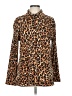 Unbranded Animal Print Brown Long Sleeve Blouse Size L - photo 1