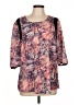 JunaRose 100% Polyester Tie-dye Aztec Or Tribal Print Floral Purple 3/4 Sleeve Blouse Size 12 - photo 1