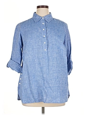 Talbots 3/4 Sleeve Button-Down Shirt (view 1)