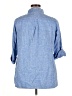 Talbots 100% Linen Blue 3/4 Sleeve Button-Down Shirt Size 0X - photo 2