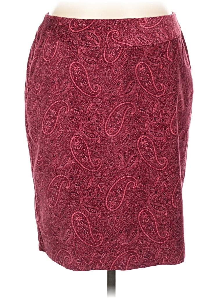 Pre-owned L.l.bean Formal Skirt In Burgundy
