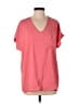Cotton Bleu 100% Polyester Pink Short Sleeve Top Size S - photo 1