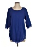 Soft Surroundings Blue 3/4 Sleeve Blouse Size S - photo 1