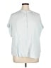 Point Sur 100% Viscose Blue Short Sleeve Blouse Size XL - photo 1