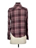 Paige 100% Viscose Plaid Burgundy Long Sleeve Blouse Size XS - photo 2