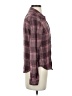 Paige 100% Viscose Plaid Burgundy Long Sleeve Blouse Size XS - photo 4