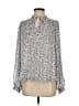 Maison d' Amelie Animal Print Silver Long Sleeve Blouse Size S - photo 1