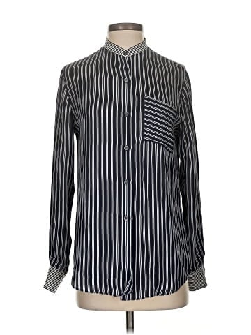 Theory Long Sleeve Silk Top (view 1)