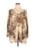Hampshire Studio 100% Acrylic Animal Print Tan Poncho Size 2X - photo 1
