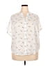 Sweet Rain 100% Polyester Print Ivory Short Sleeve Blouse Size 2X - photo 1