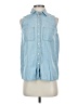 Madewell Blue Sleeveless Button-Down Shirt Size XXS - photo 1