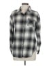 Love Notes Plaid Gray Long Sleeve Button-Down Shirt Size L - photo 1